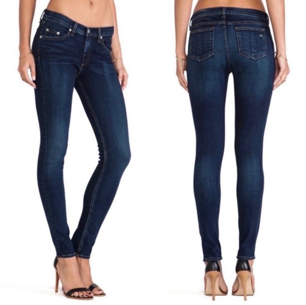 Rag & Bone Skinny Jeans Woodford Women's Blue Size 24